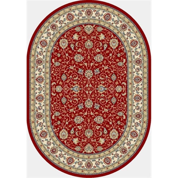 Dynamic Rugs Ancient Garden 5 ft. 3 in. x 7 ft. 7 in. Oval 57120-1464 Rug - Red/Ivory ANOV69571201464 - main
